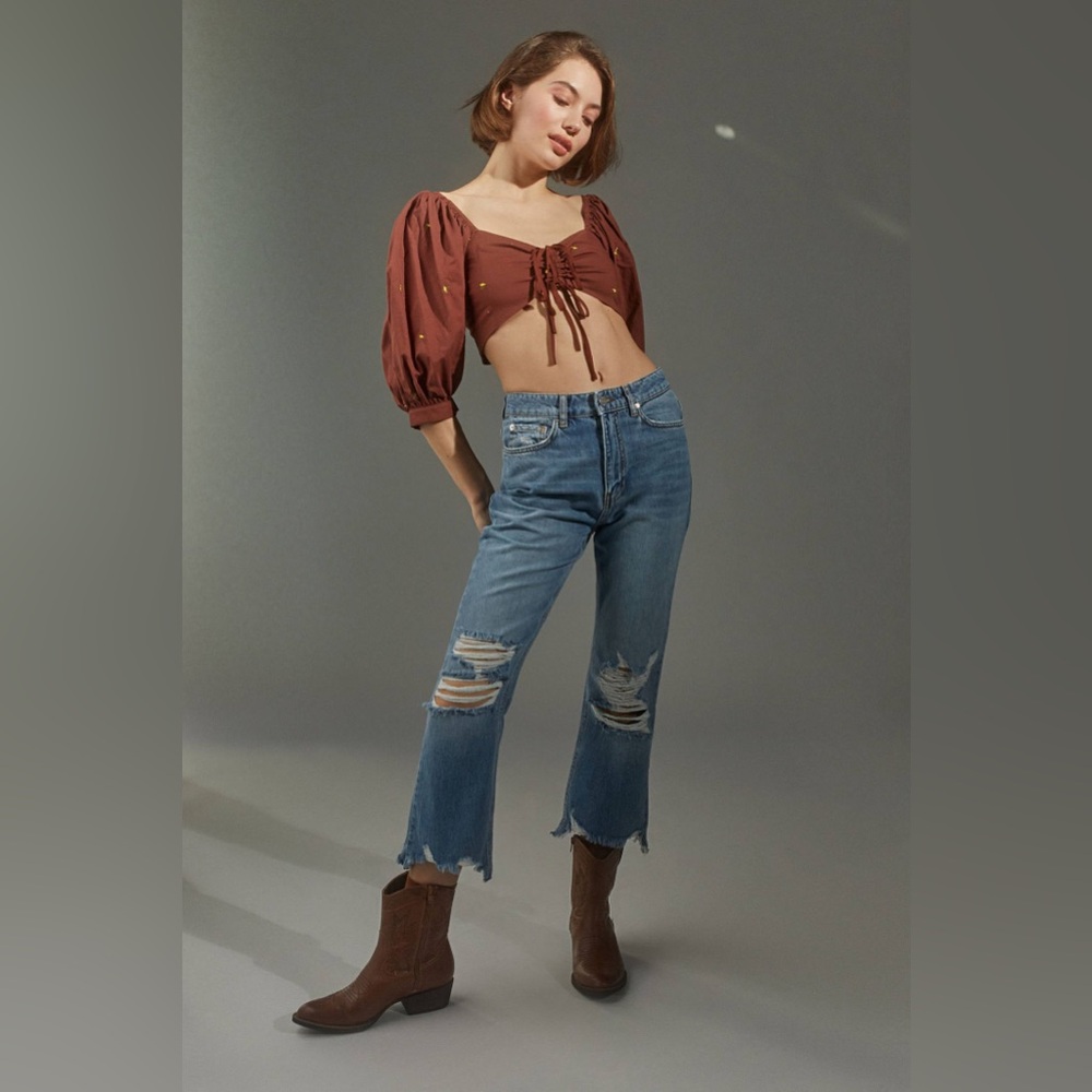 Urban Outfitters BDG Wilco high waisted cropped flair jean size 25